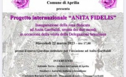 Aprilia: progetto internazionale “Anita Fidelis”.