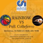 La Rainbow Aprilia Basket ospiterà il Pallacanestro Colleferro.