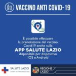 Vaccini anti Covid-19: è possibile ora effettuare la prenotazione anche sull’app “Salute Lazio”.