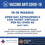 Vaccino, oggi e domani open day Astrazeneca per over 40.