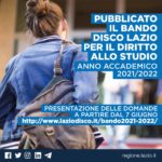 Regione Lazio, pubblicato il bando per il diritto allo studio a.a. 2021/22.