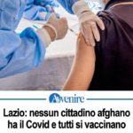 Lazio: nessun cittadino Afghano ha il covid e tutti si vaccinano.