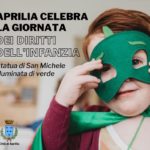 Aprilia celebra giornata dei diritti dell’infanzia: San Michele illuminato di verde.